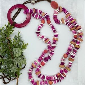 Eco friendly adjustable 2 strands necklace sea she